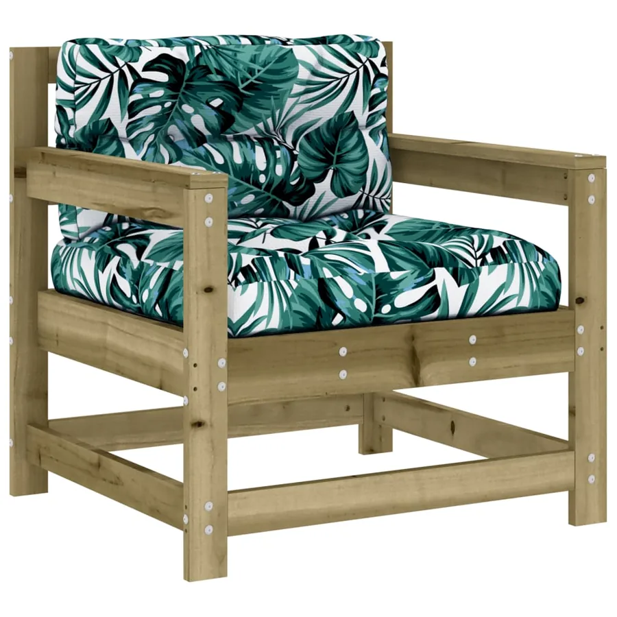 Salon de jardin 6 pcs avec coussins bois de pin imprégné - 5
