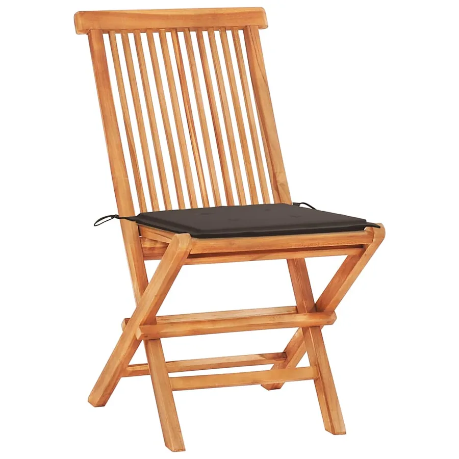 Ensemble de bistro 3pcs avec coussins taupe Bois de teck massif - 4