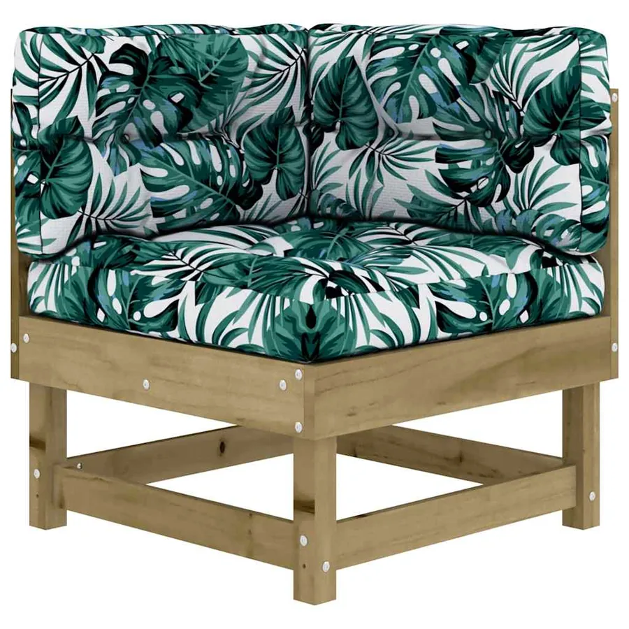 Salon de jardin 7 pcs avec coussins bois de pin imprégné - 4