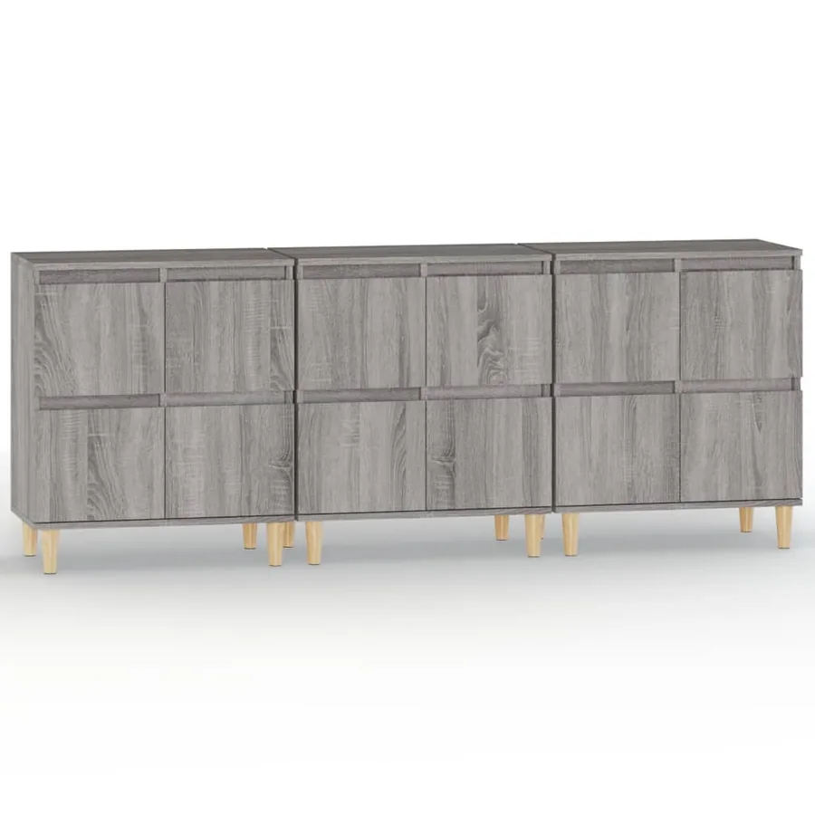 Buffets 3 pcs sonoma gris 60x35x70 cm bois d'ingénierie - 2