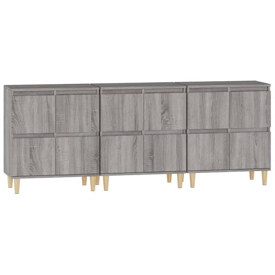 Buffets 3 pcs sonoma gris 60x35x70 cm bois d'ingénierie - 6