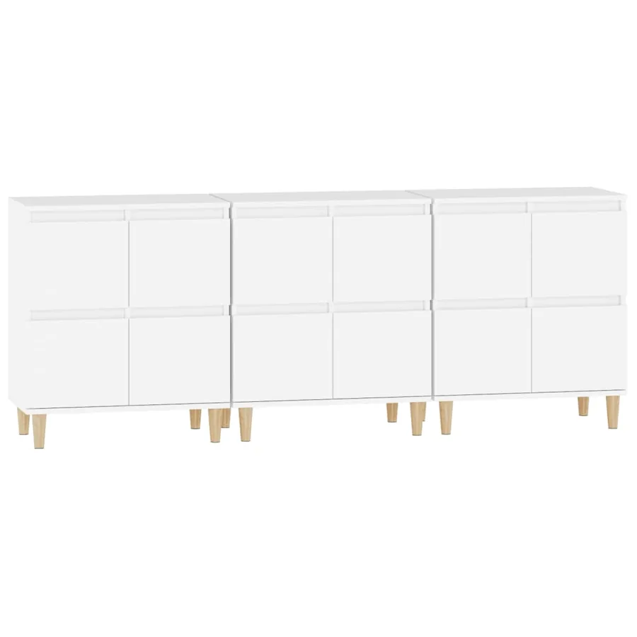 Buffets 3 pcs blanc 60x35x70 cm bois d'ingénierie - 6
