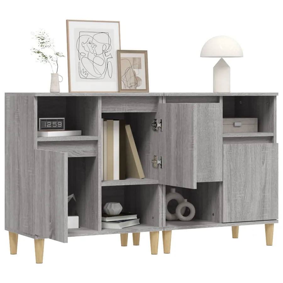 Buffets 2 pcs sonoma gris 60x35x70 cm bois d'ingénierie - 4