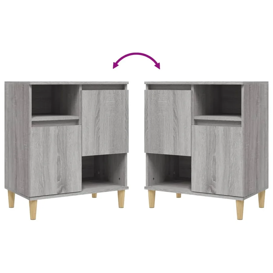 Buffets 2 pcs sonoma gris 60x35x70 cm bois d'ingénierie - 7