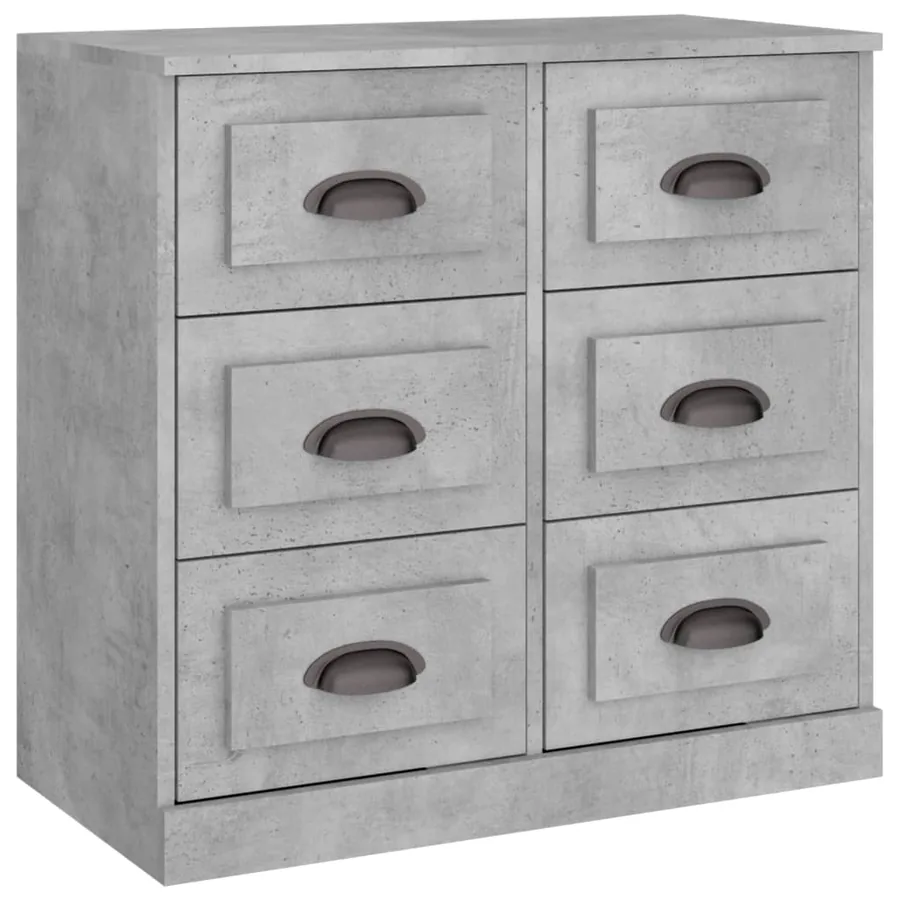 Buffets 2 pcs gris béton bois d'ingénierie - 6