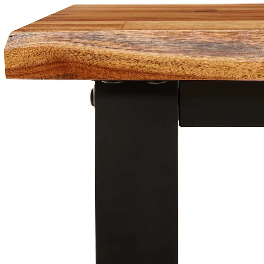 Ensemble à manger 3 pcs avec bord vivant bois massif d'acacia - 10