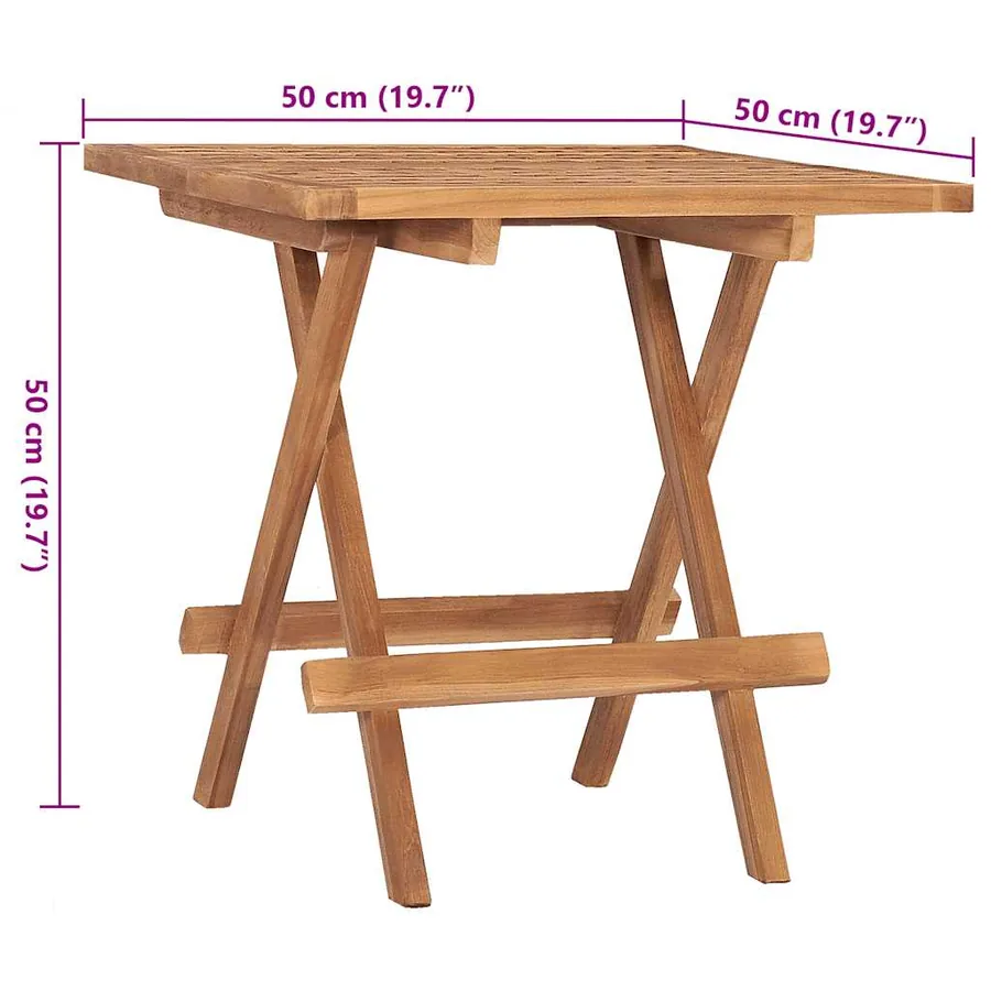 Ensemble à manger d'extérieur pliable avec coussin 3 pcs Teck - 12