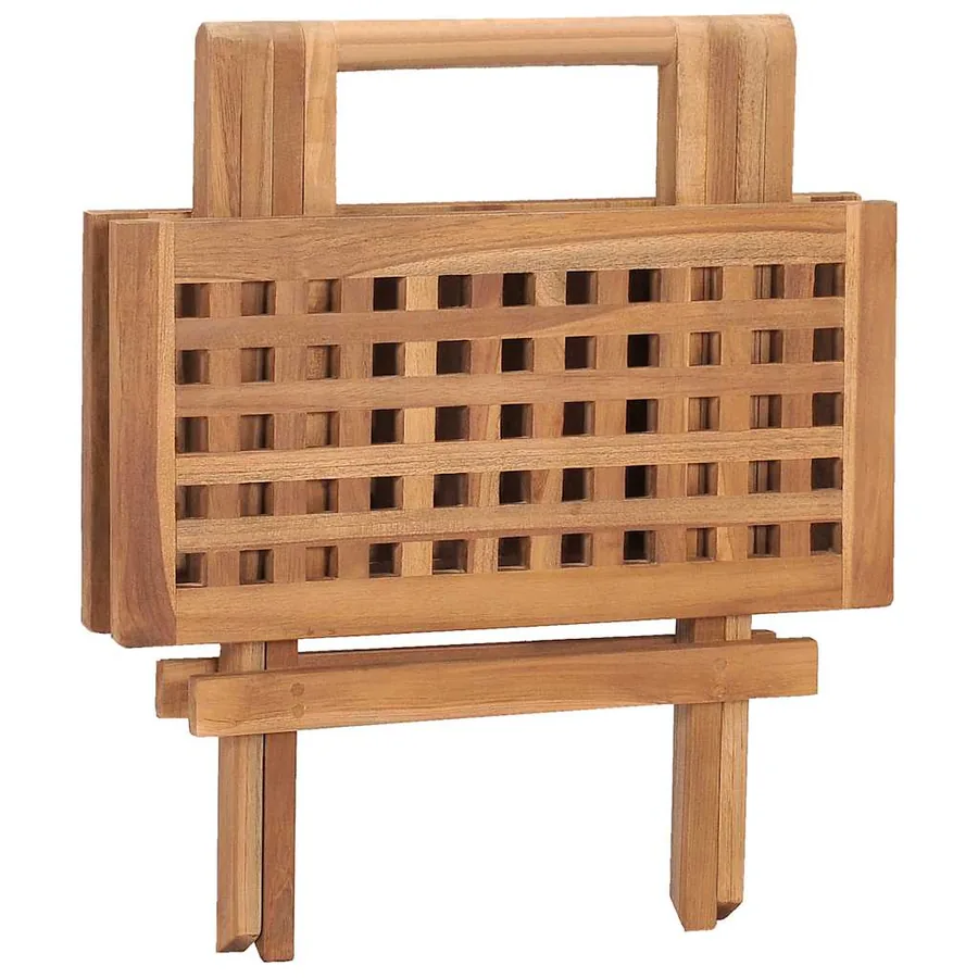 Ensemble à manger d'extérieur pliable avec coussin 3 pcs Teck - 5