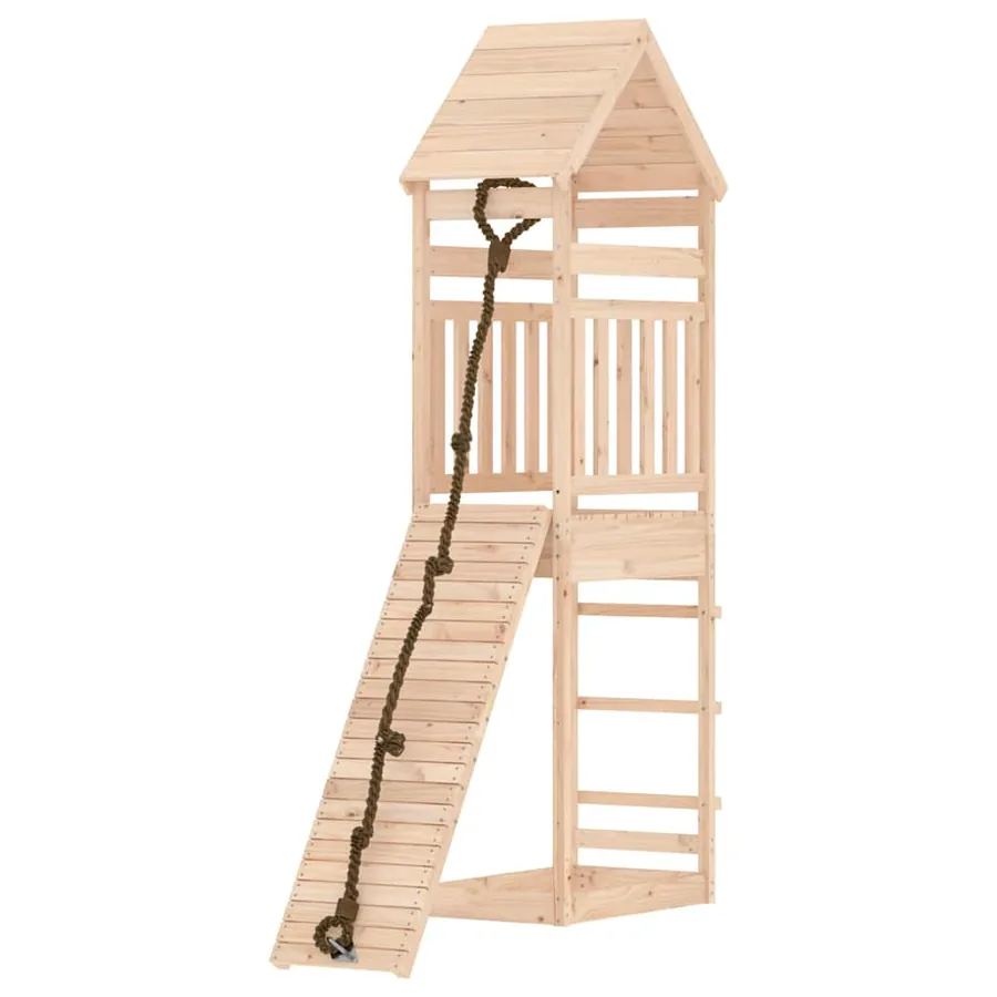 Maisonnette de jeu avec mur d'escalade bois massif de pin - 3