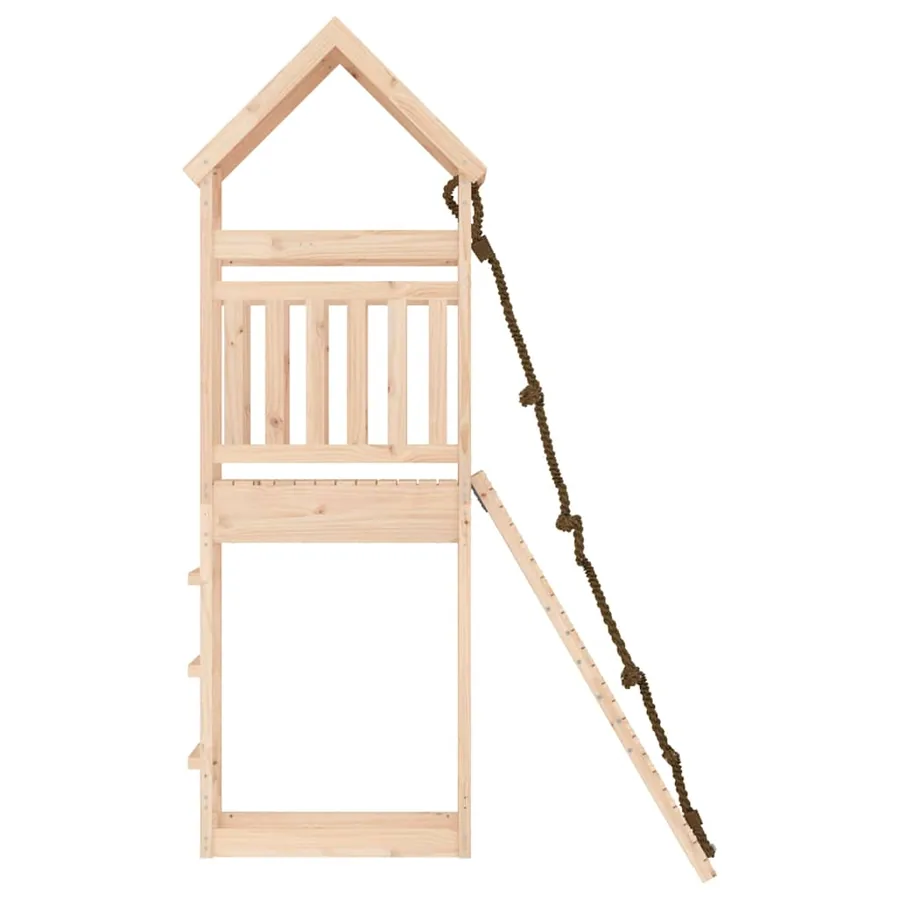 Maisonnette de jeu avec mur d'escalade bois massif de pin - 7