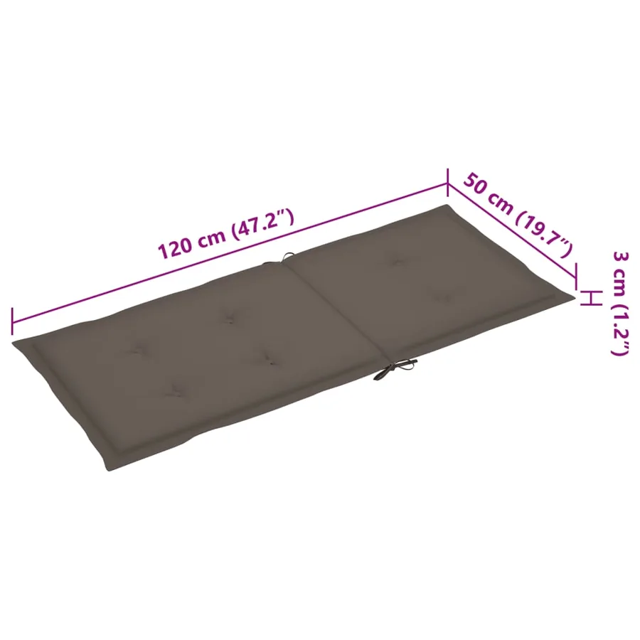 Chaises inclinables de jardin et coussins lot de 8 Gris Acacia - 12