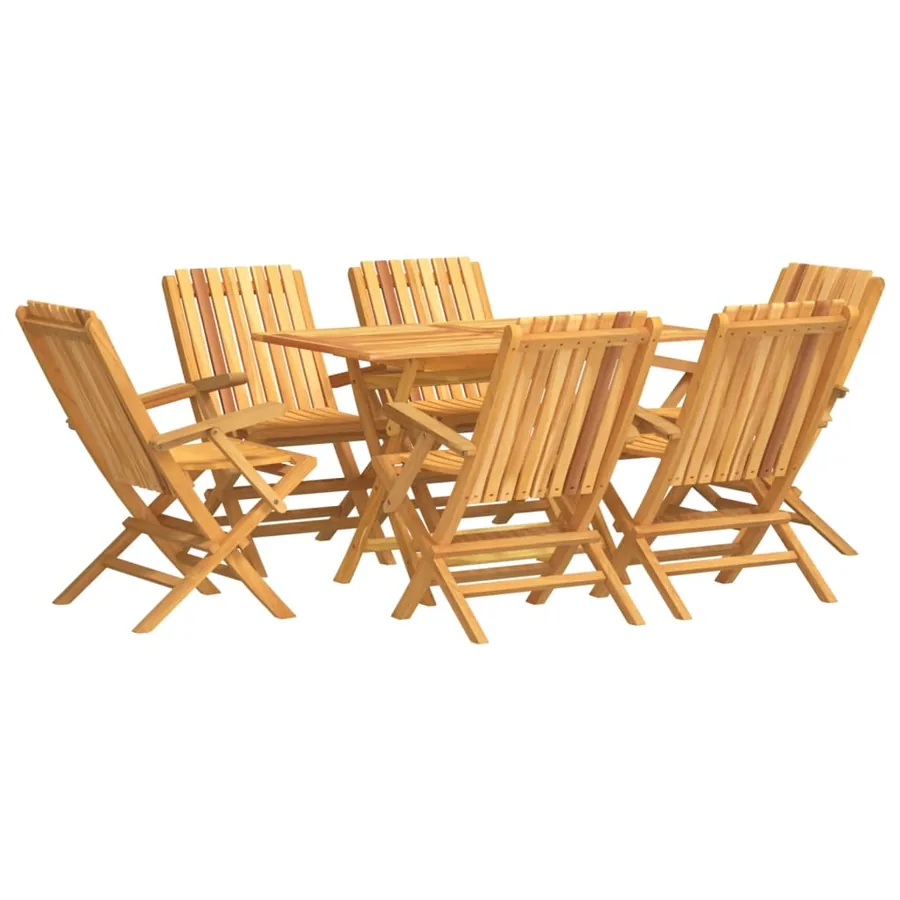 Ensemble à manger de jardin 7 pcs Bois de teck solide - 2