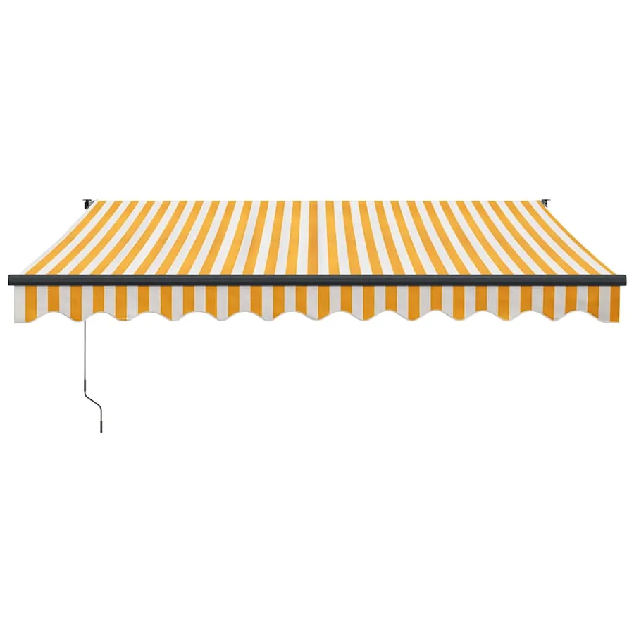Auvent rétractable automatique jaune et blanc 3,5x2,5 m - 3