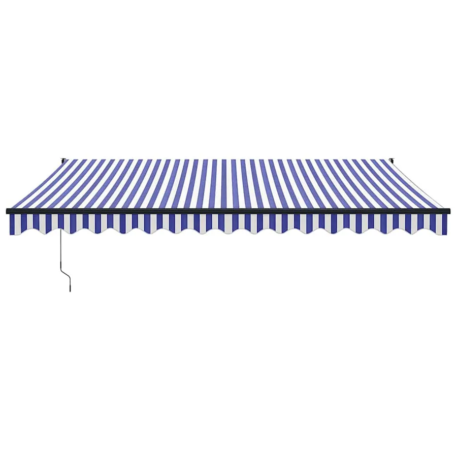 Auvent rétractable bleu et blanc 4,5x3 m tissu et aluminium - 3
