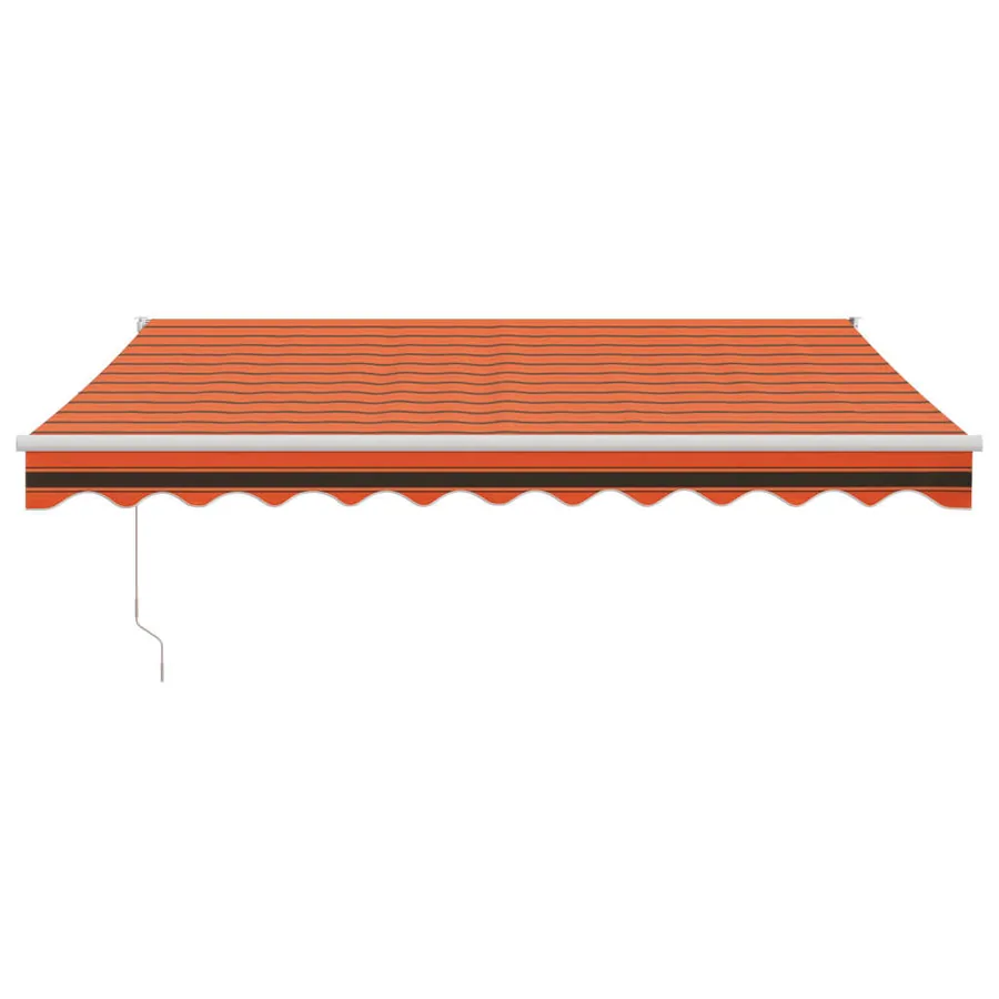 Auvent rétractable orange et marron 3,5x2,5m tissu et aluminium - 3