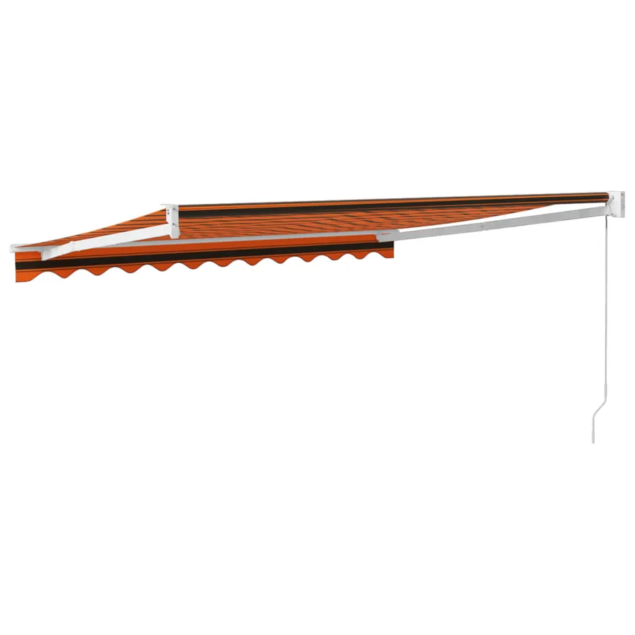 Auvent rétractable orange et marron 3,5x2,5m tissu et aluminium - 5