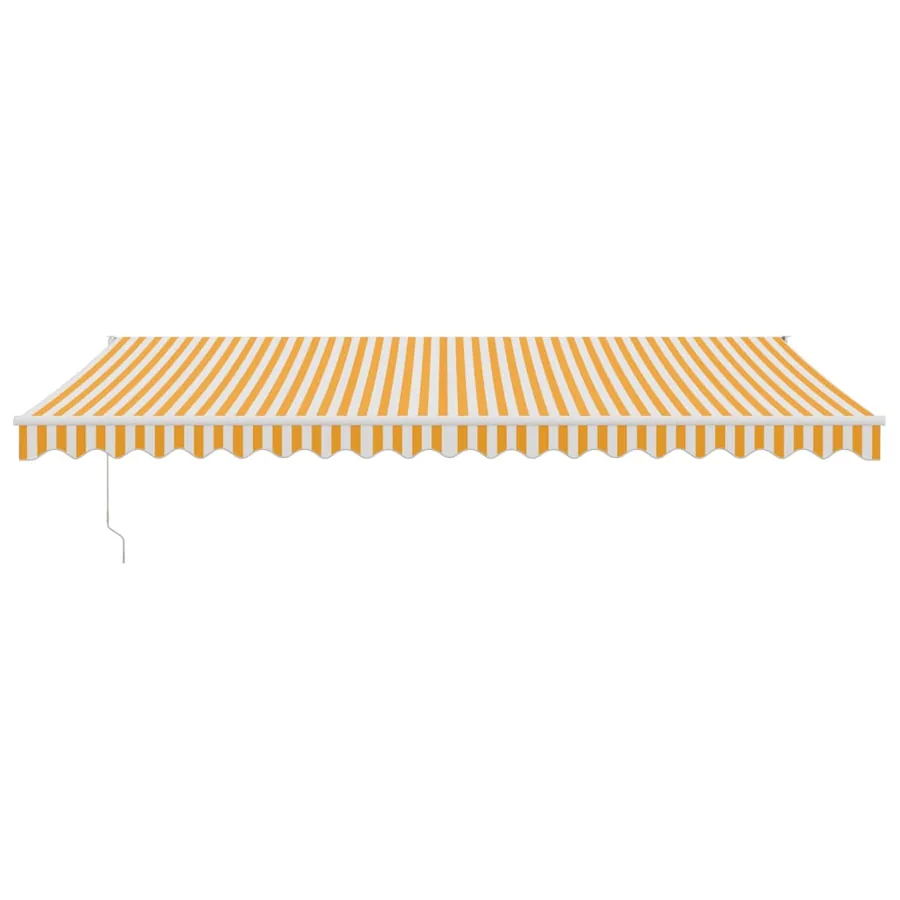Auvent rétractable jaune et blanc 5x3 m tissu et aluminium - 3