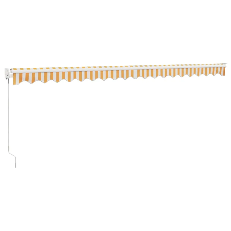 Auvent rétractable jaune et blanc 5x3 m tissu et aluminium - 6