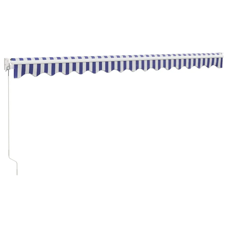 Auvent rétractable bleu et blanc 4x3 m tissu et aluminium - 6