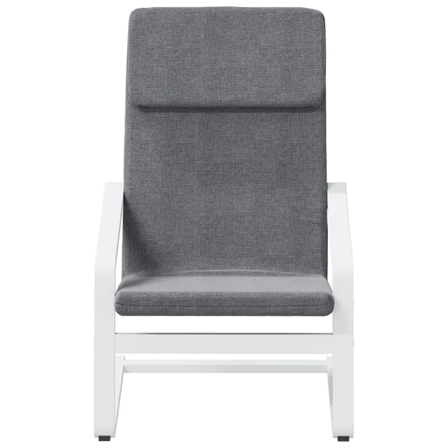 Chaise de relaxation avec repose-pied Gris foncé Tissu - 4
