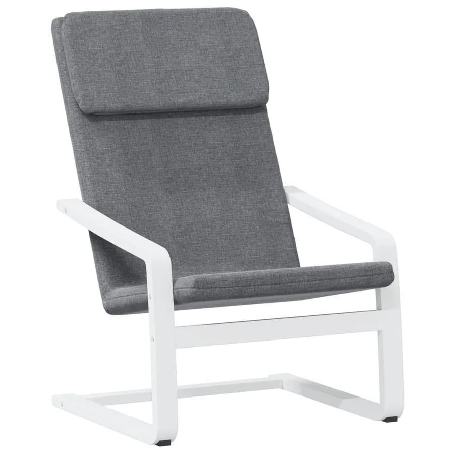 Chaise de relaxation avec repose-pied Gris foncé Tissu - 5