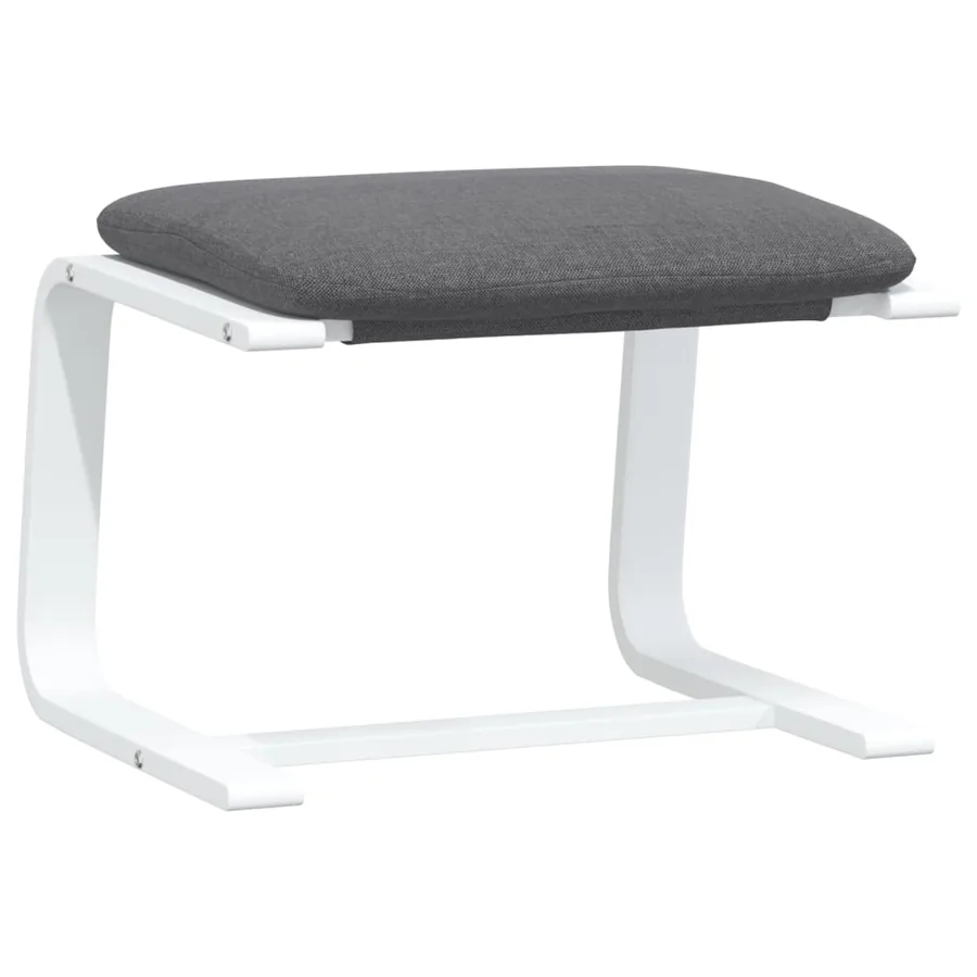 Chaise de relaxation avec repose-pied Gris foncé Tissu - 6