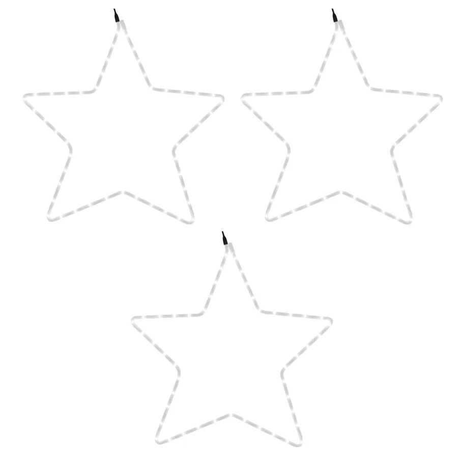 Figures d'étoiles de Noël avec 48 LED 3 pcs Blanc chaud 56 cm - 3