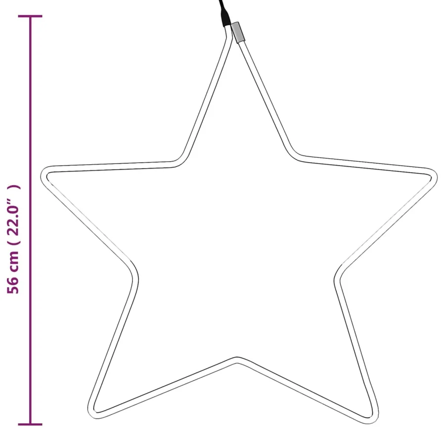 Figures d'étoiles de Noël avec 48 LED 3 pcs Blanc chaud 56 cm - 6