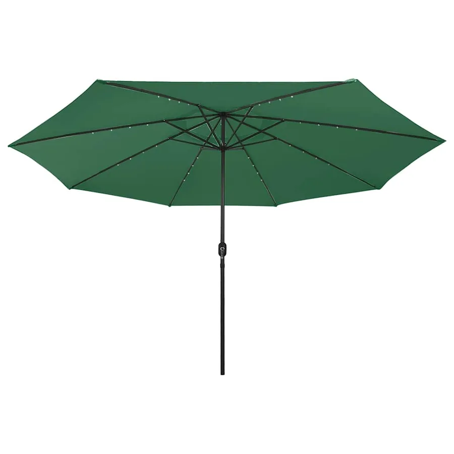 Parasol de jardin avec lumières LED et mât en métal 400 cm vert - 3