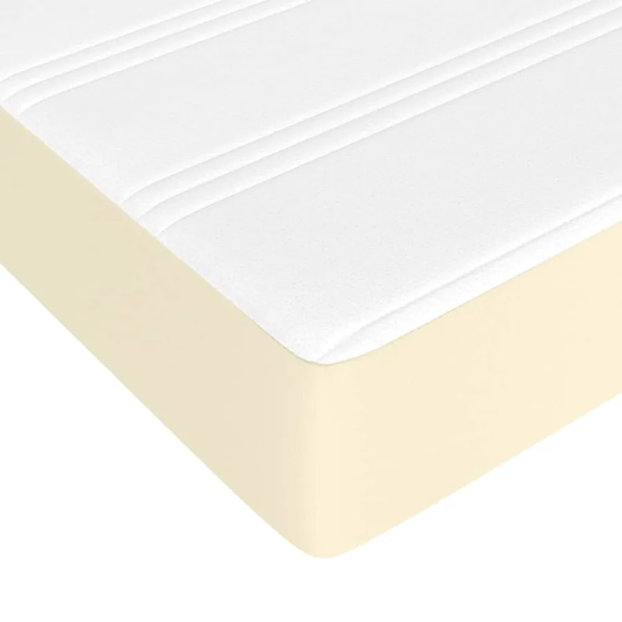 Sommier à lattes de lit avec matelas Crème 120x200cm Similicuir - 8