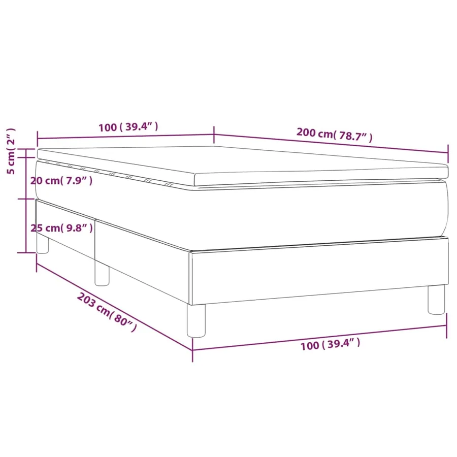 Sommier à lattes de lit avec matelas Cappuccino 100x200 cm - 10