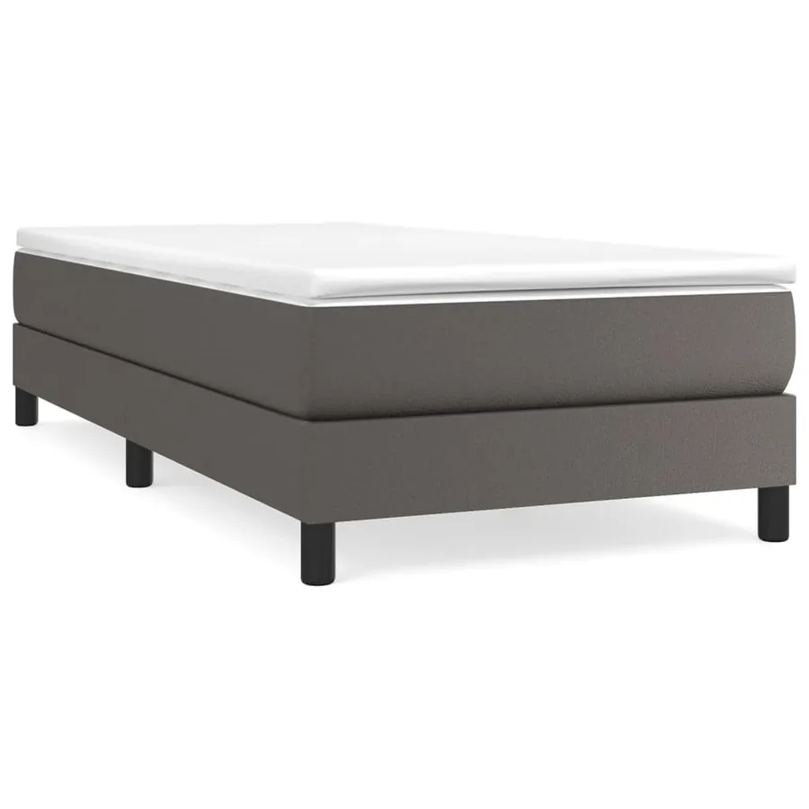 Sommier à lattes de lit avec matelas Gris 80x200 cm Similicuir - 2