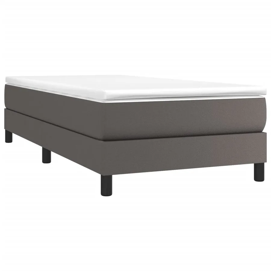 Sommier à lattes de lit avec matelas Gris 80x200 cm Similicuir - 3
