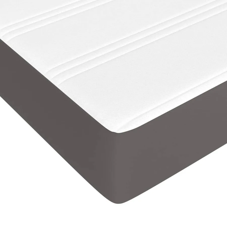 Sommier à lattes de lit avec matelas Gris 80x200 cm Similicuir - 8