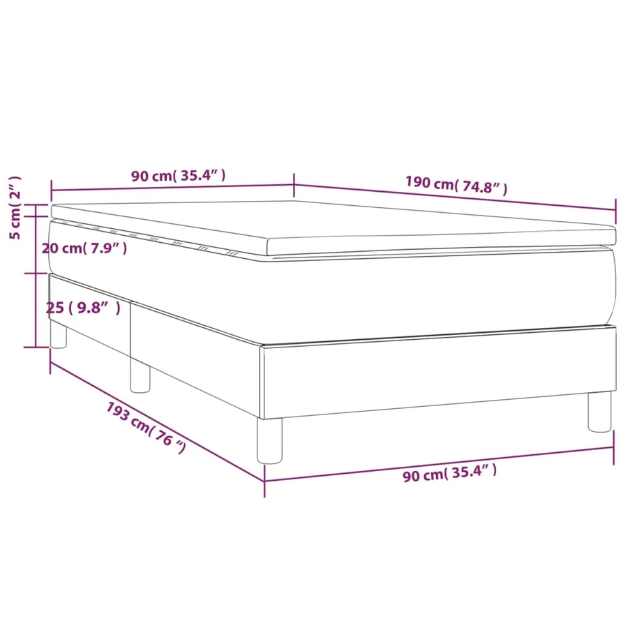 Sommier à lattes de lit avec matelas Marron foncé 90x190 cm - 10