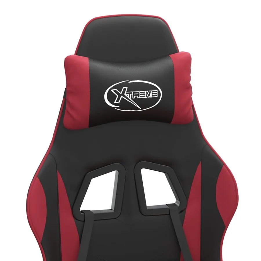 Chaise de jeu Noir et rouge bordeaux Similicuir - 10