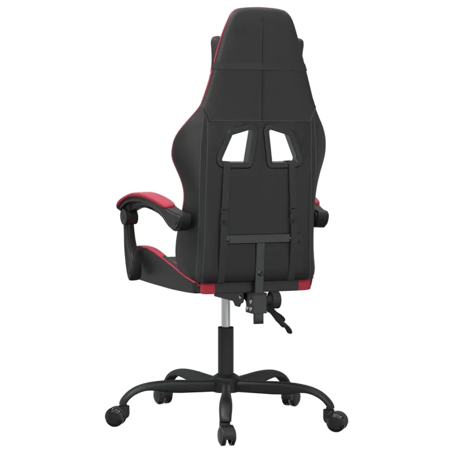 Chaise de jeu Noir et rouge bordeaux Similicuir - 5