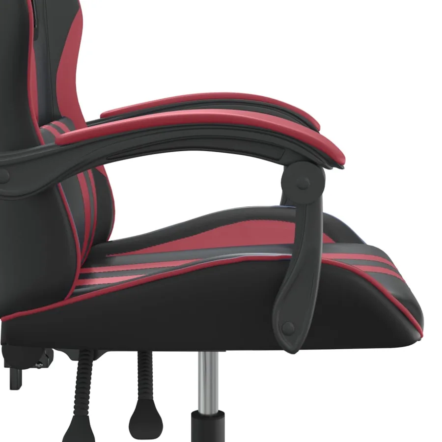 Chaise de jeu Noir et rouge bordeaux Similicuir - 10