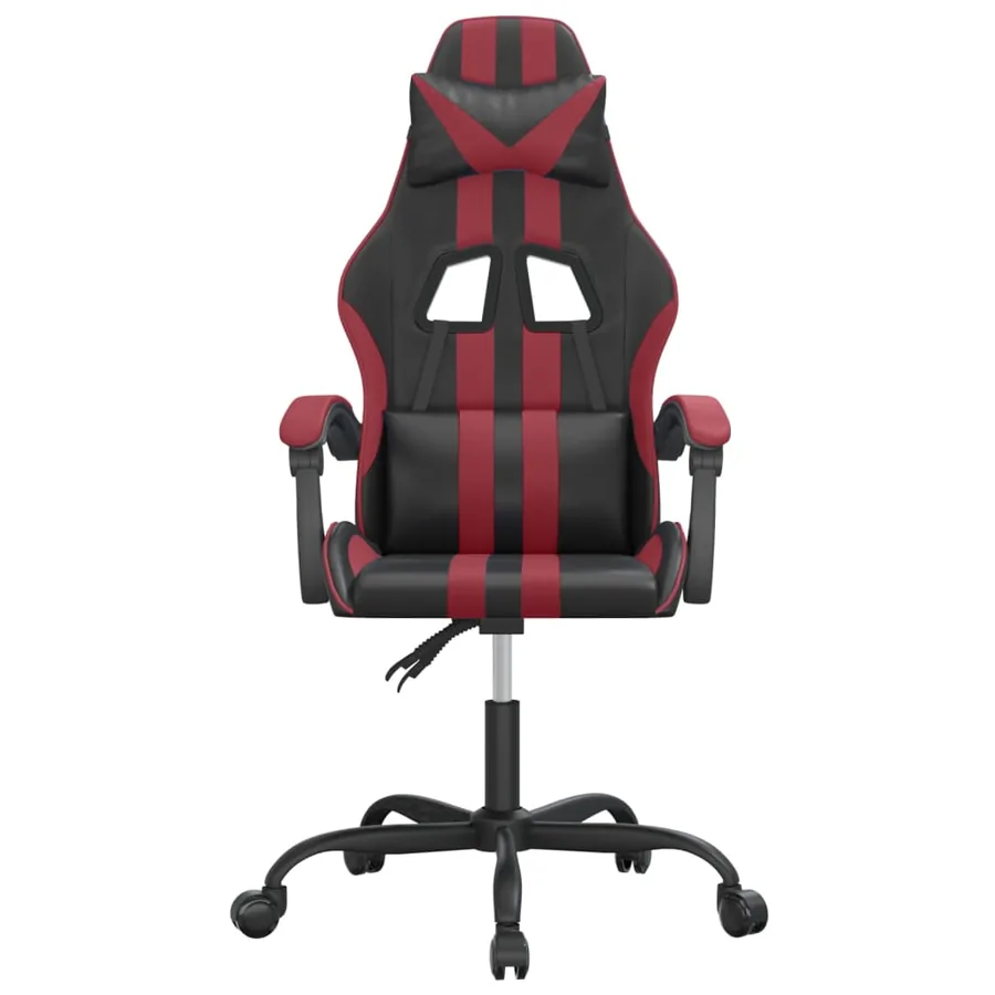 Chaise de jeu Noir et rouge bordeaux Similicuir - 3