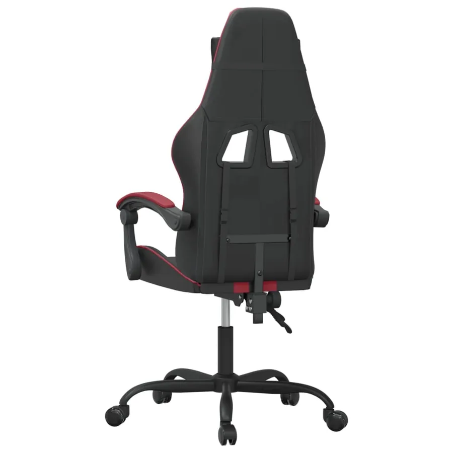Chaise de jeu Noir et rouge bordeaux Similicuir - 5
