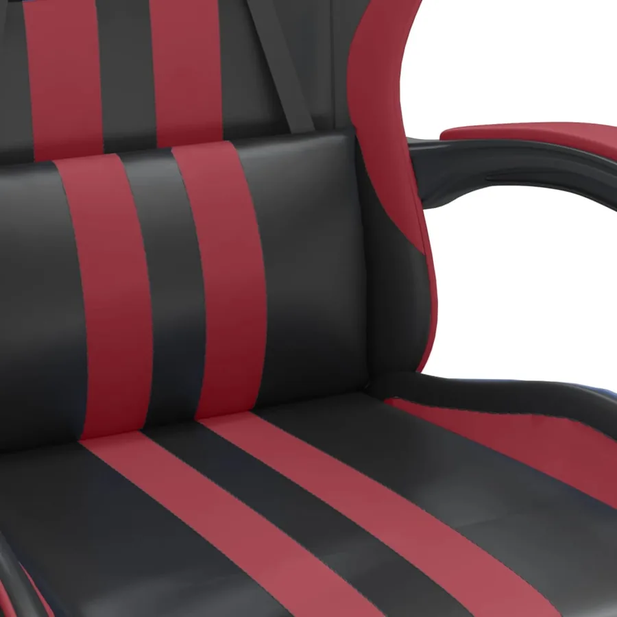 Chaise de jeu Noir et rouge bordeaux Similicuir - 8