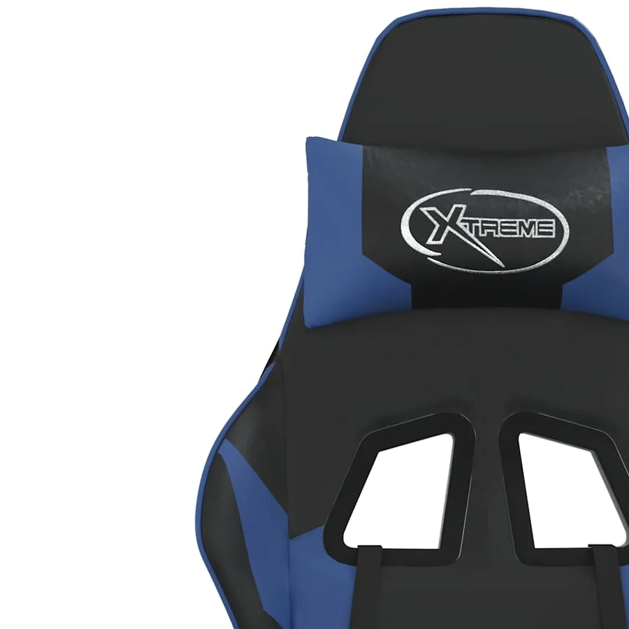 Chaise de jeu Noir et bleu Similicuir - 11