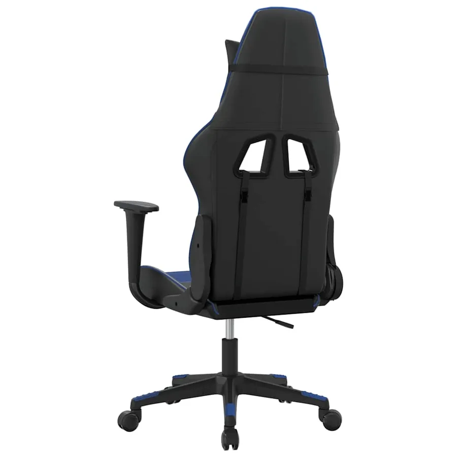 Chaise de jeu Noir et bleu Similicuir - 5