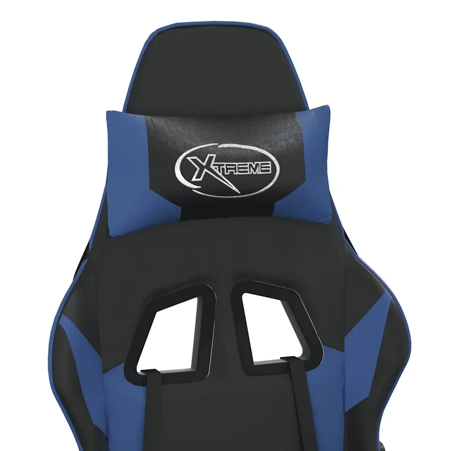 Chaise de jeu Noir et bleu Similicuir - 9