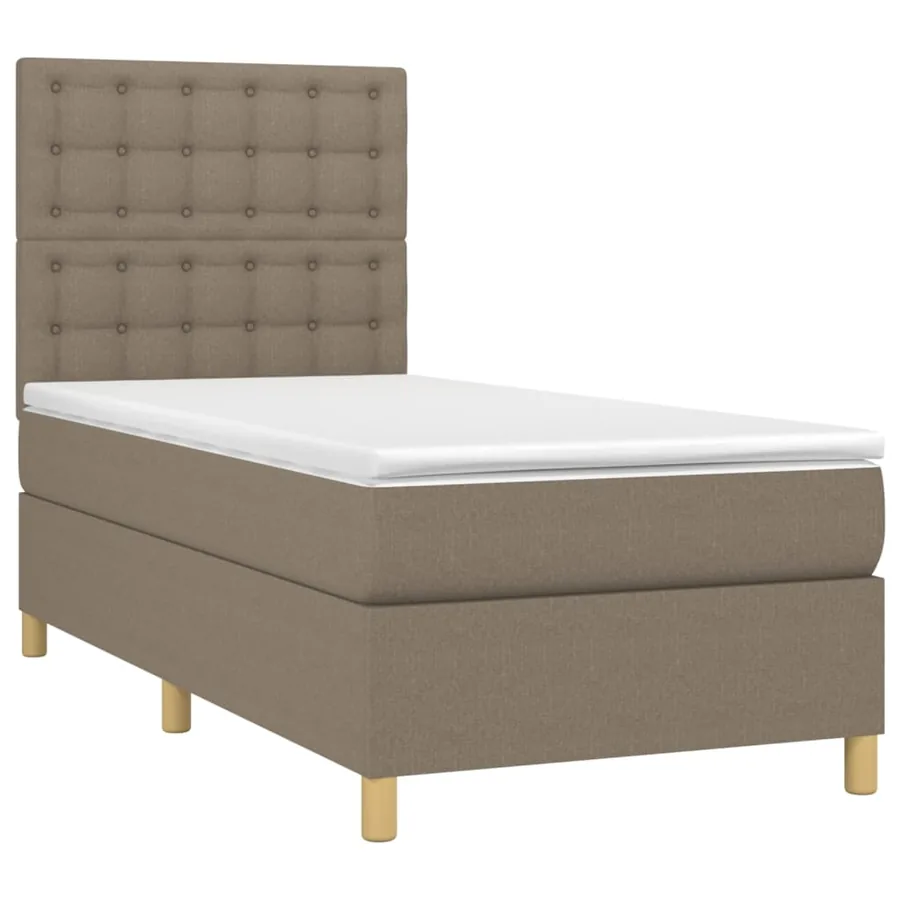 Sommier à lattes de lit avec matelas Taupe 90x200 cm Tissu - 3
