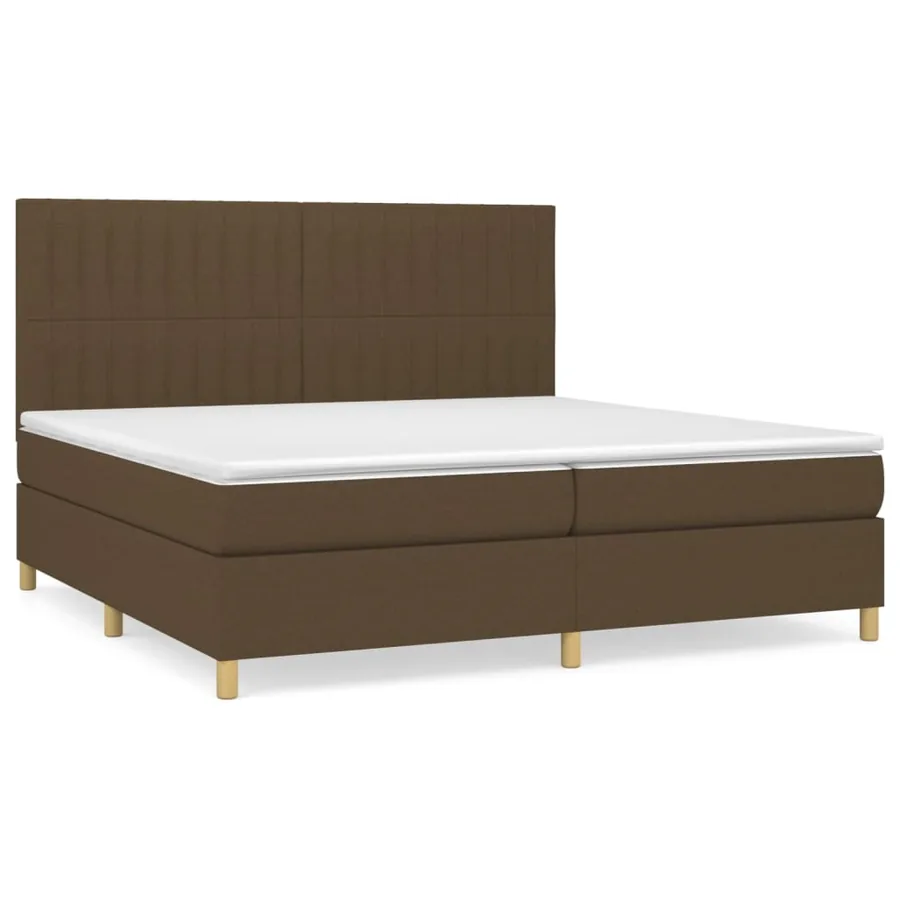 Sommier à lattes de lit avec matelas Marron foncé 200x200 cm - 2