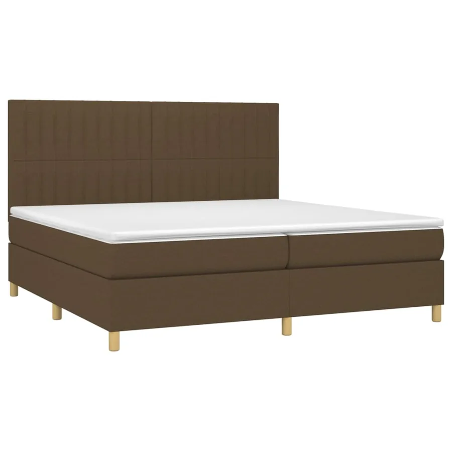 Sommier à lattes de lit avec matelas Marron foncé 200x200 cm - 3