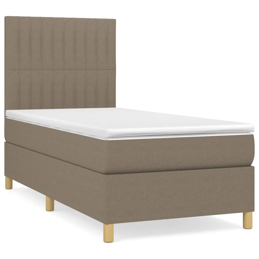 Sommier à lattes de lit avec matelas Taupe 100x200 cm Tissu - 2