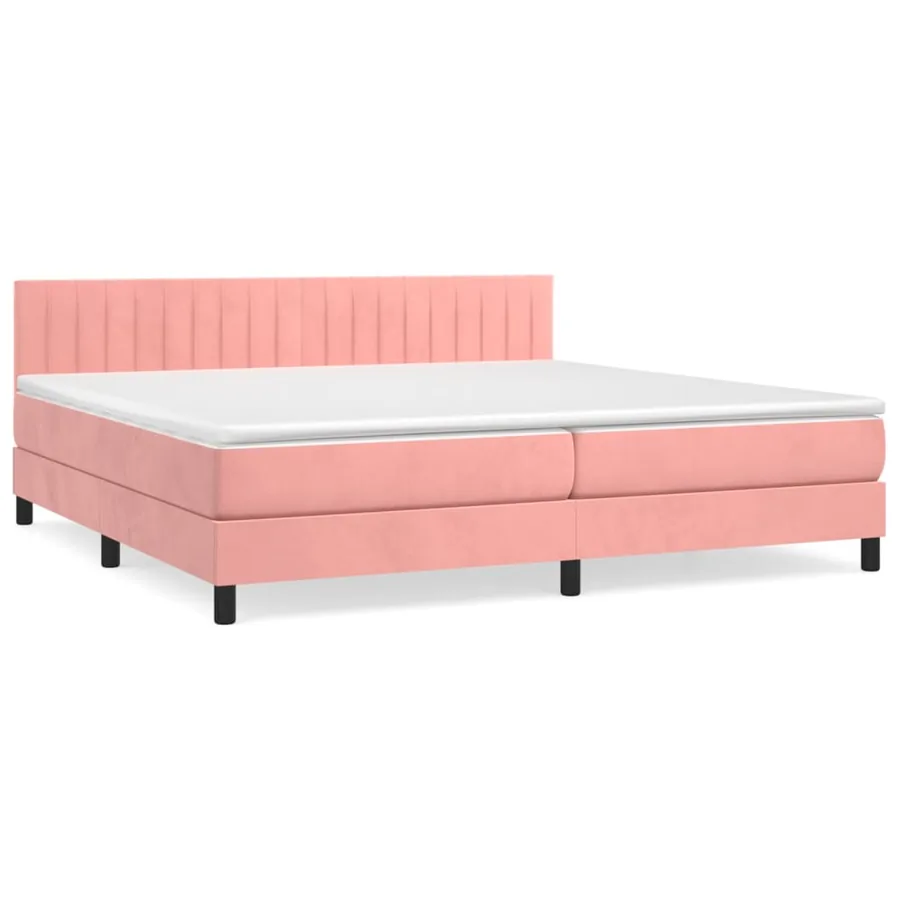 Sommier à lattes de lit avec matelas Rose 200x200 cm Velours - 2
