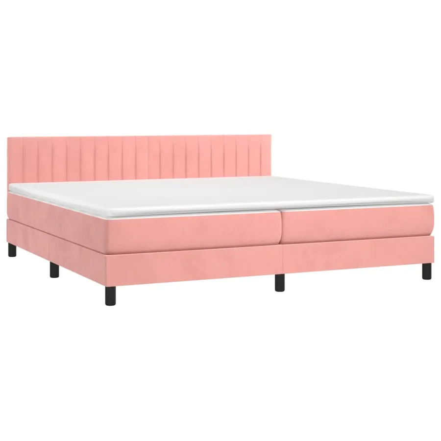 Sommier à lattes de lit avec matelas Rose 200x200 cm Velours - 3